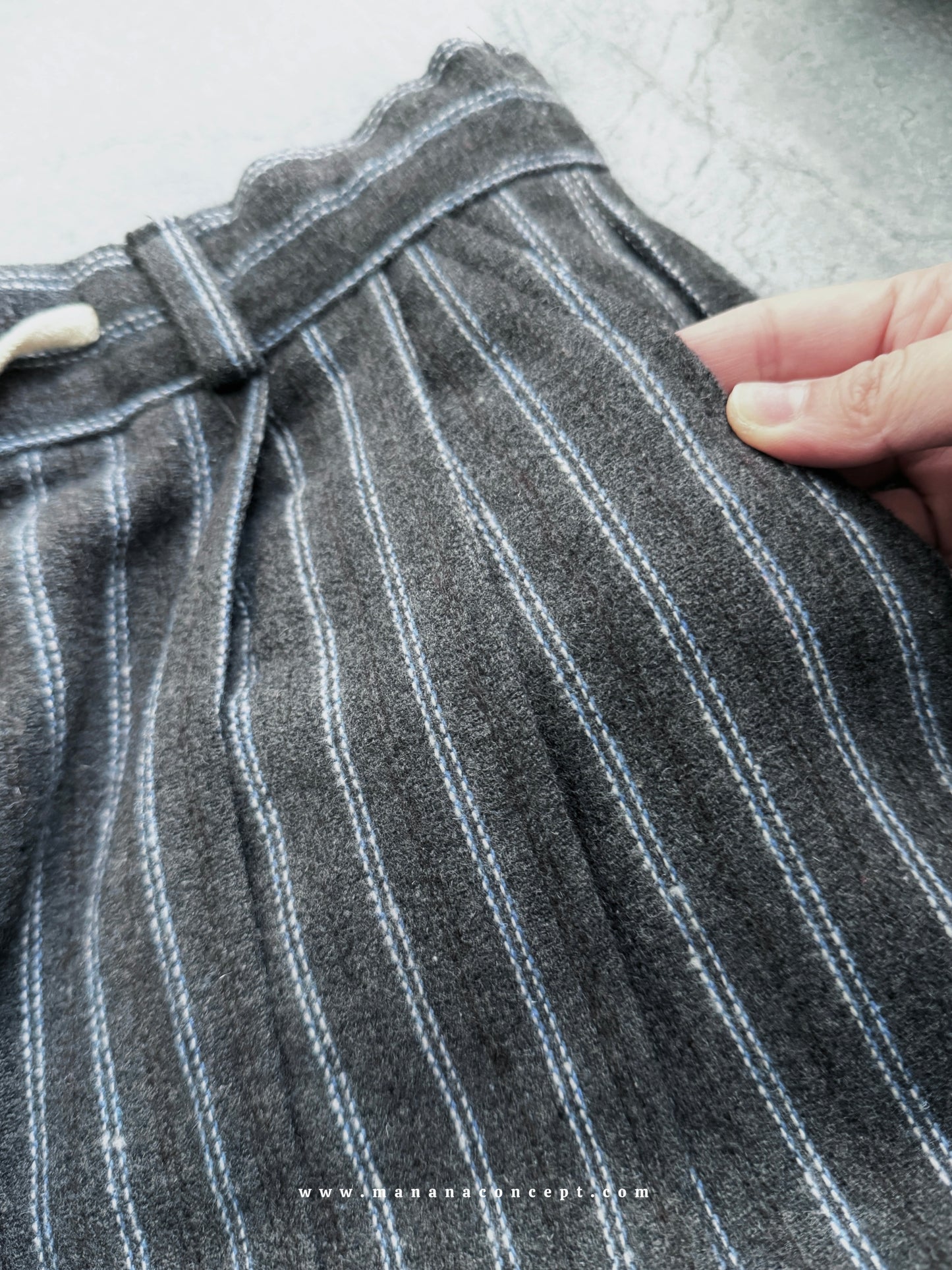 MZ930 SUEDE STRIPED PANTS