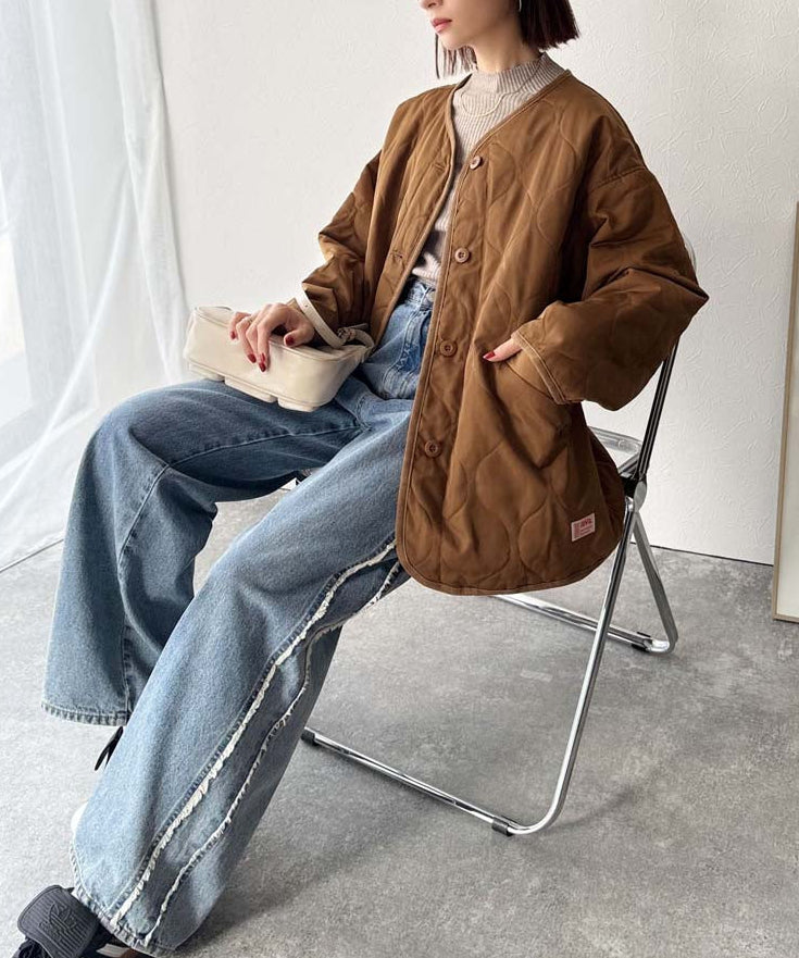 NA462 WAVY QUILTED MIDDLE COAT 【送$100】