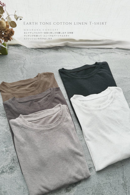 MB004 EARTH TONE LINEN T-SHIRT 【 2件減-$20, 4件減-$50 】