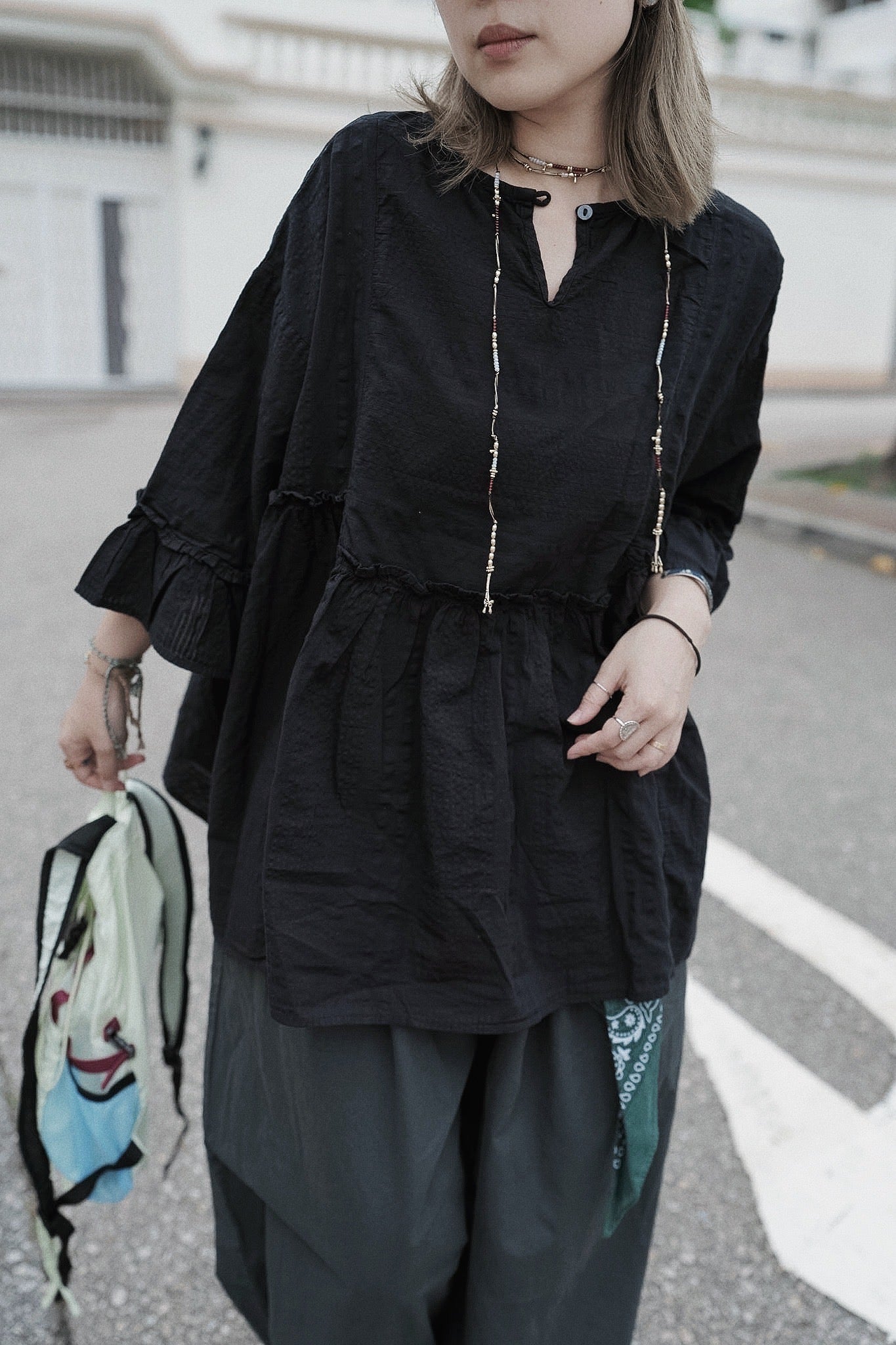 CB114 DOBBY STRIPE BLOUSE