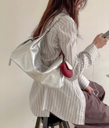 BUCKS & LEATHER HANDMADE DOUBLE POCKET HOBO BAG