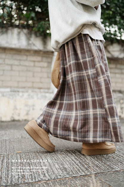 MZ586 PLAID FLANNEL SKIRT
