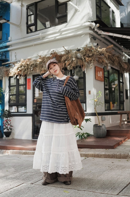 CA905 EMBROIDERED LACE SKIRT