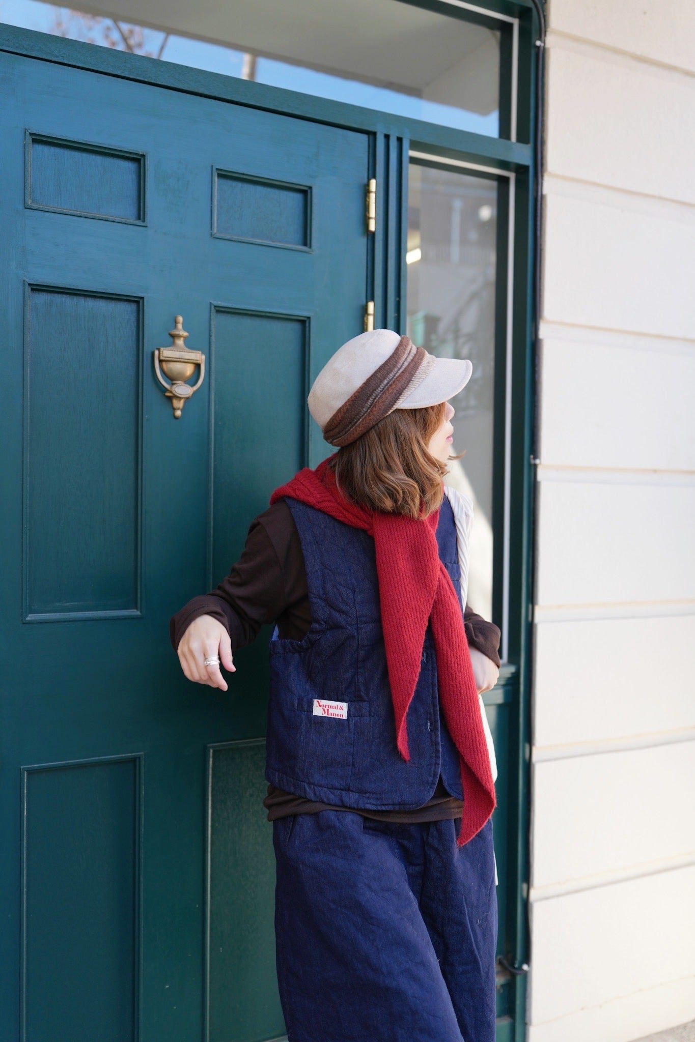 MZ925 1+1 PADDED DENIM VEST WITH SKIRT SET