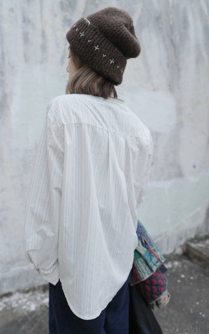 MZ883 EMBROIDERED STRIPED SHIRT