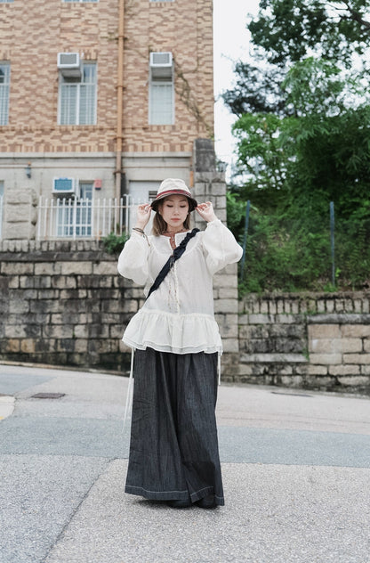 MB001 SHEER CRINKLE BLOUSE
