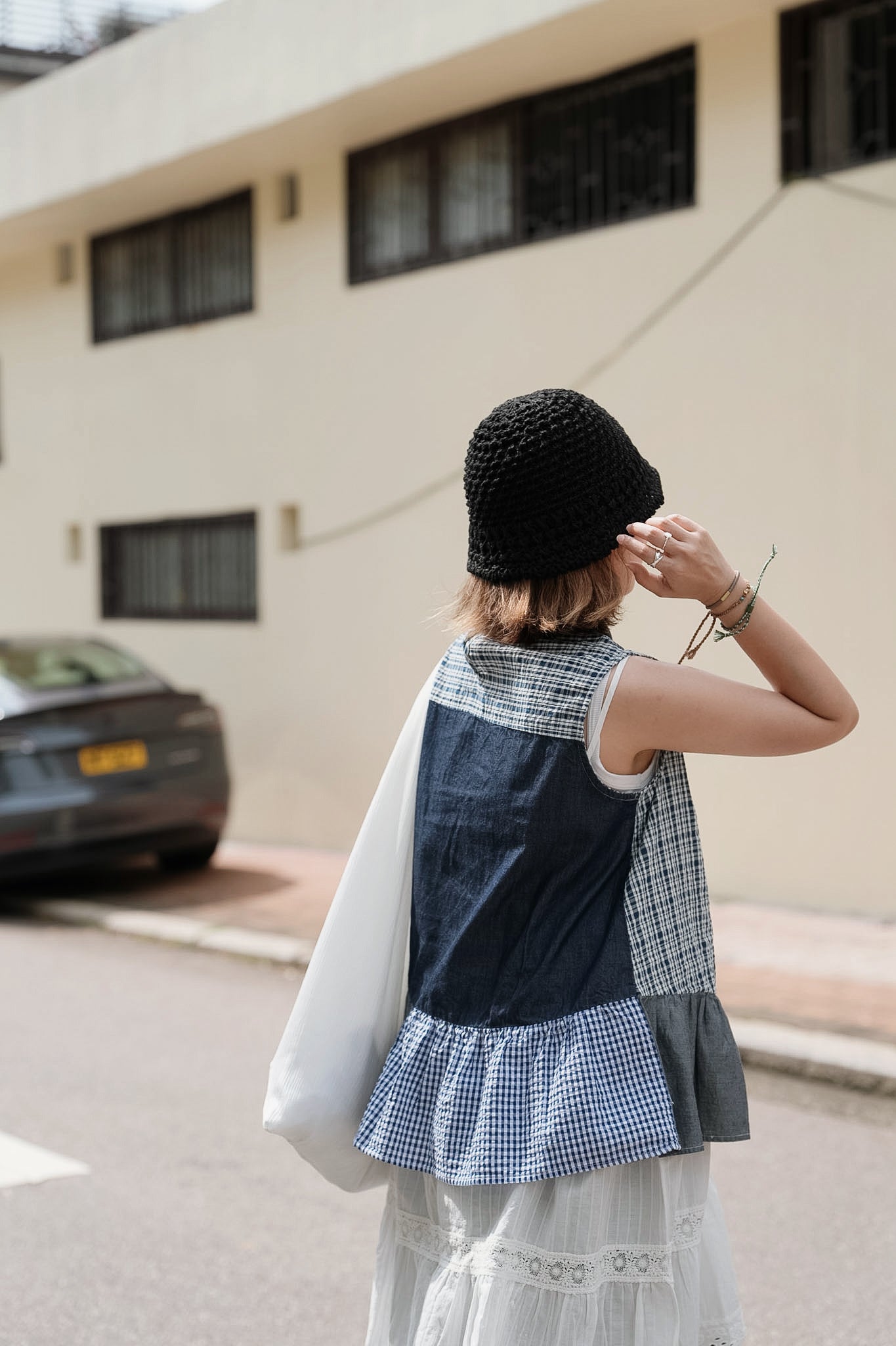 CB138 PATCHWORK DENIM TOP