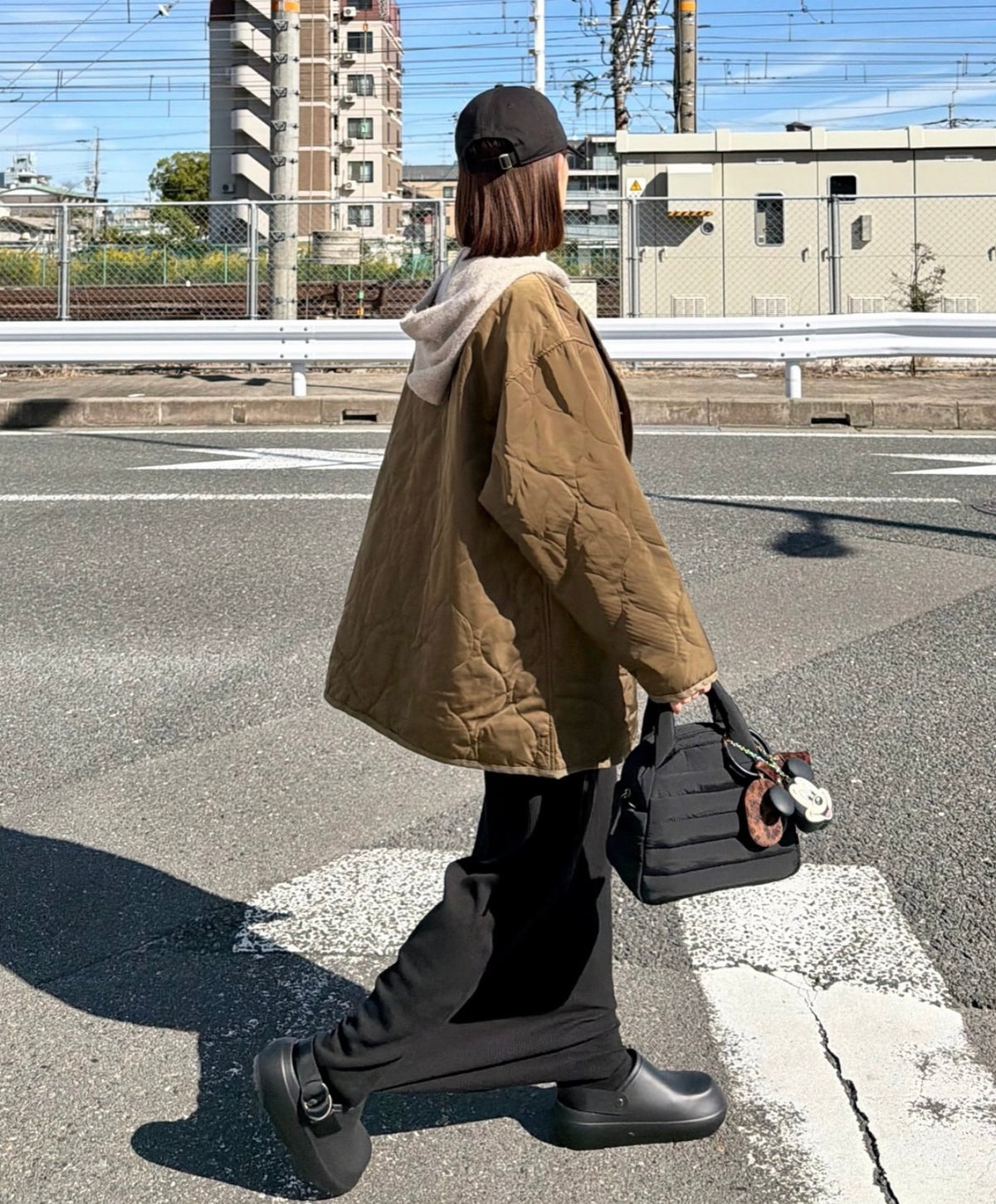 NA462 WAVY QUILTED MIDDLE COAT 【送$100】