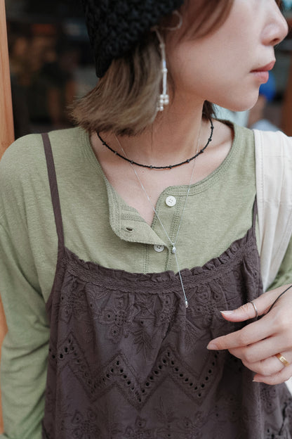 MB028 SILVER 925 DROP NECKLACE 〔 L'Heure Bleue 〕