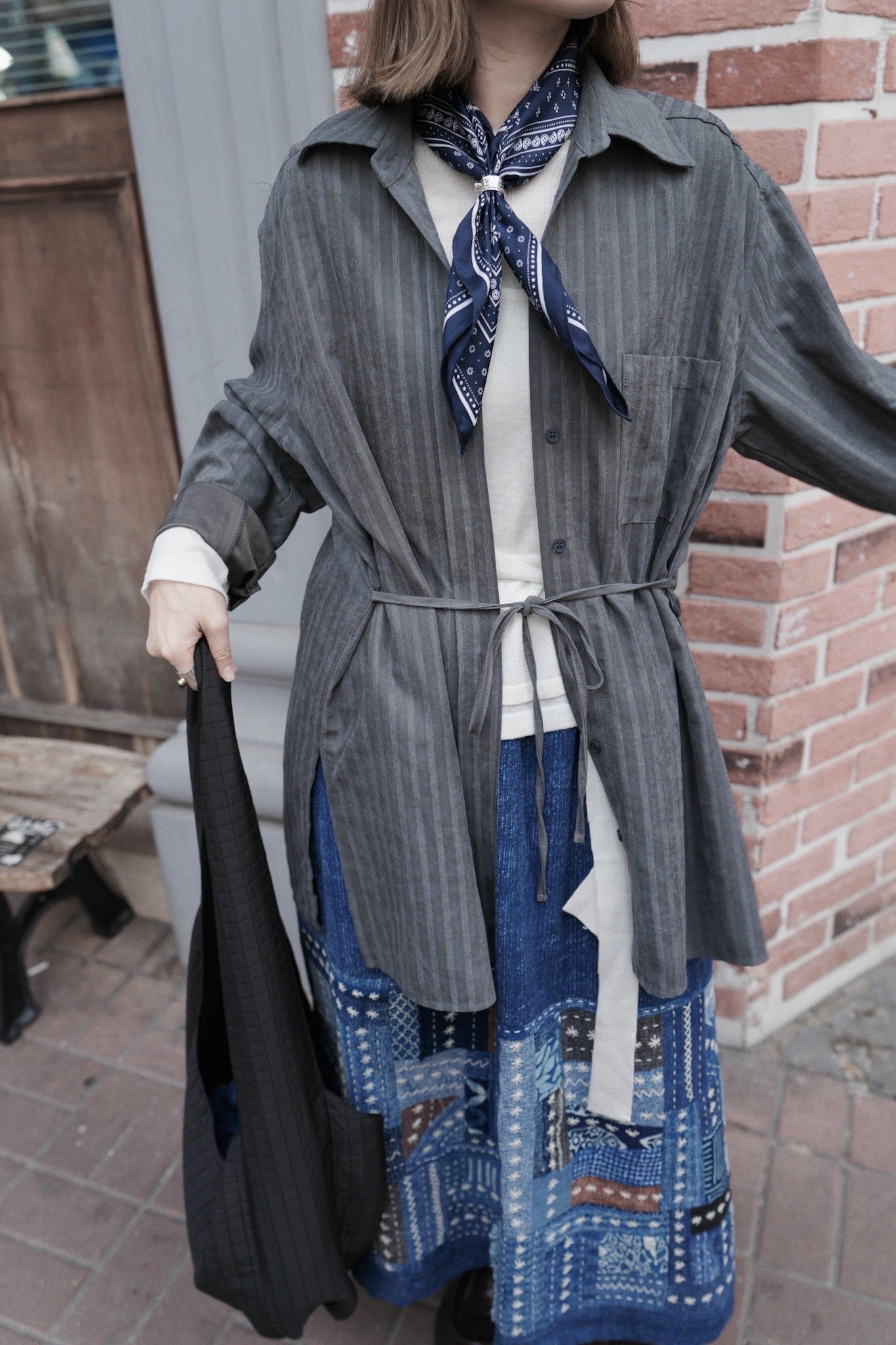 MZ903 SUEDE STRIPED SHIRT