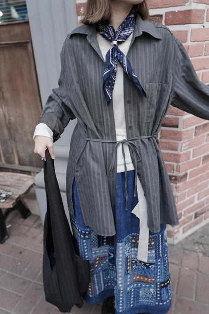 MZ903 SUEDE STRIPED SHIRT