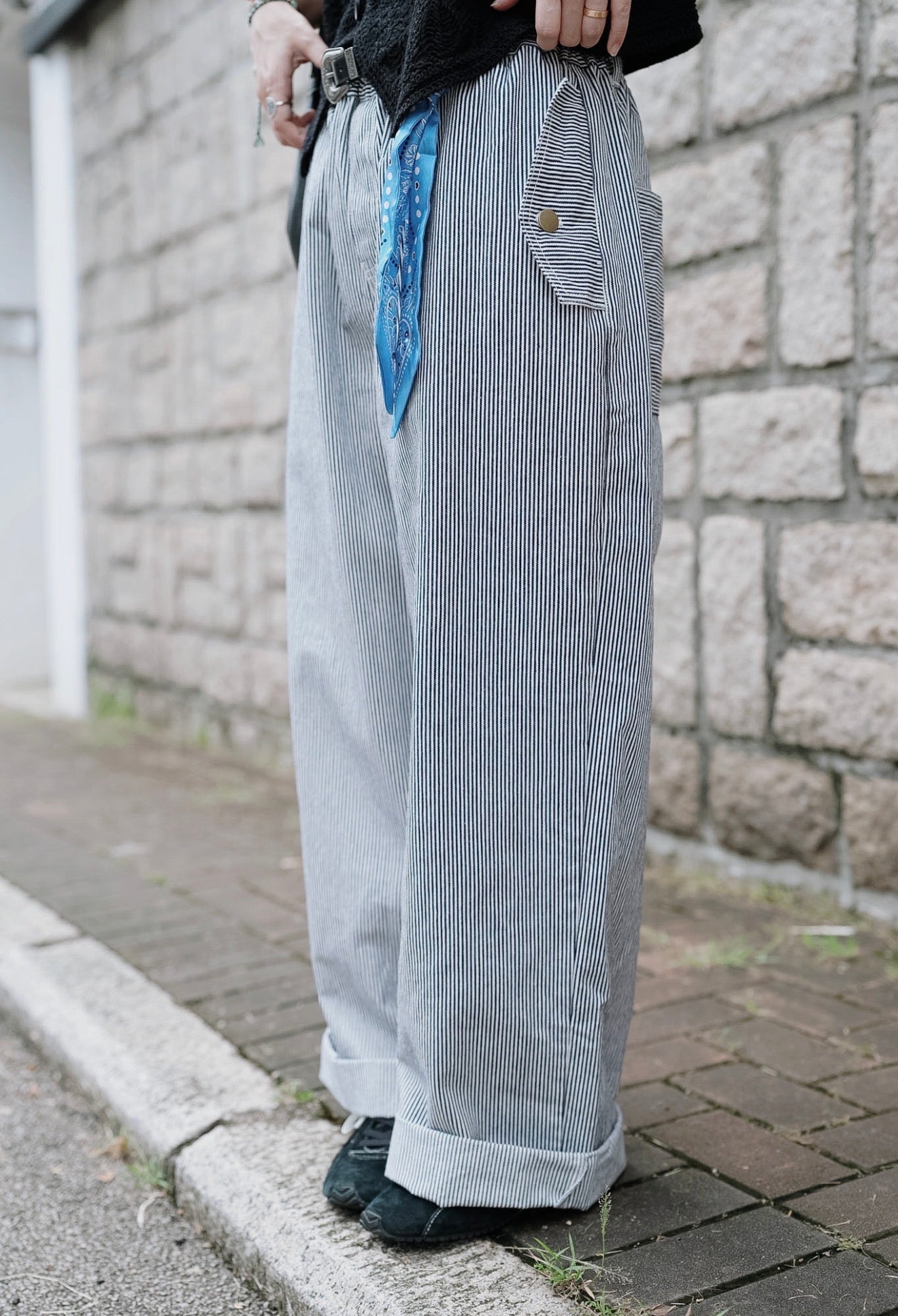 CB129 HICKORY STRIPE DENIM PANTS