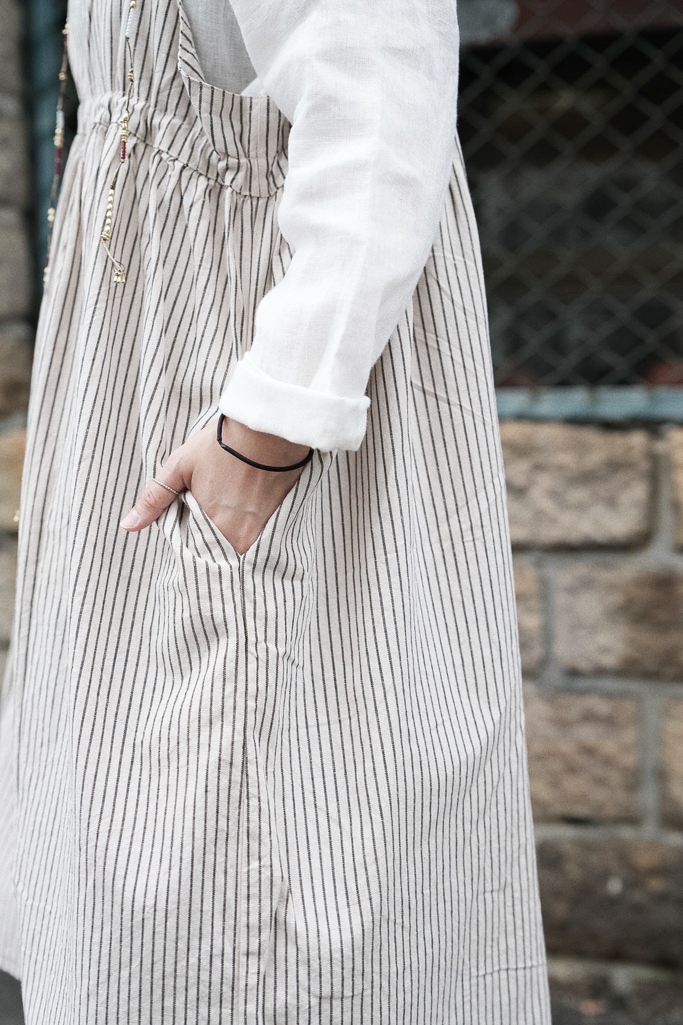 CB102 2WAY STRIPED LAYER DRESS