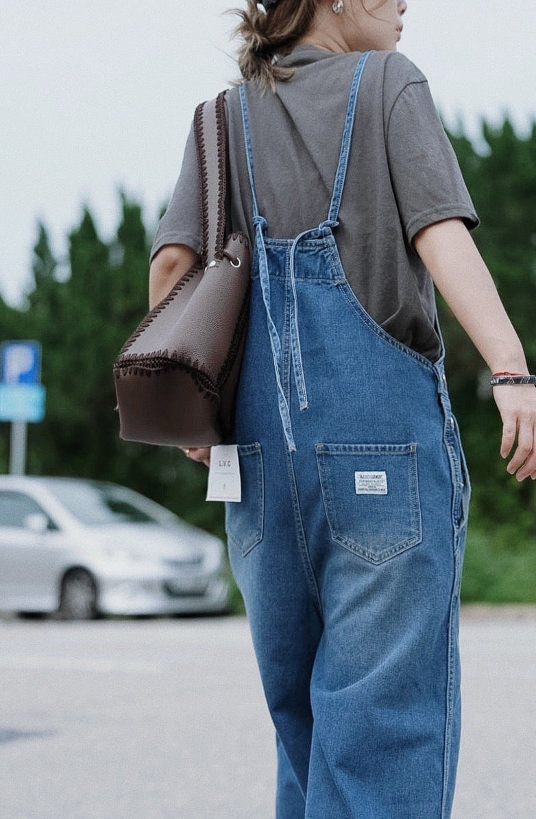 MB007 BAGGY DENIM OVERALL
