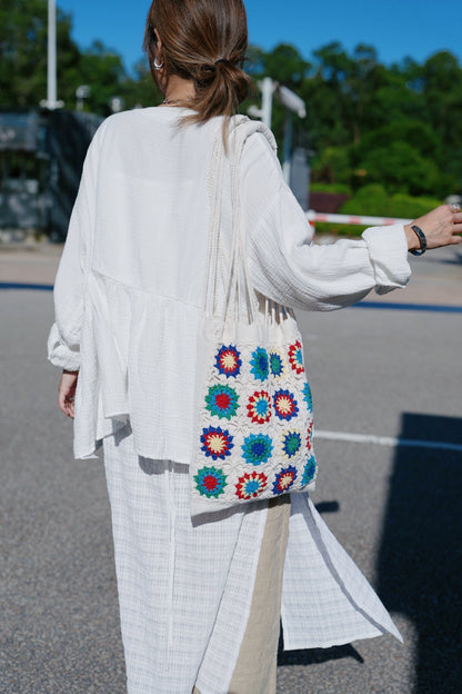 NA456 ETHNIC CROCHET TOTE BAG / 3 COLORS