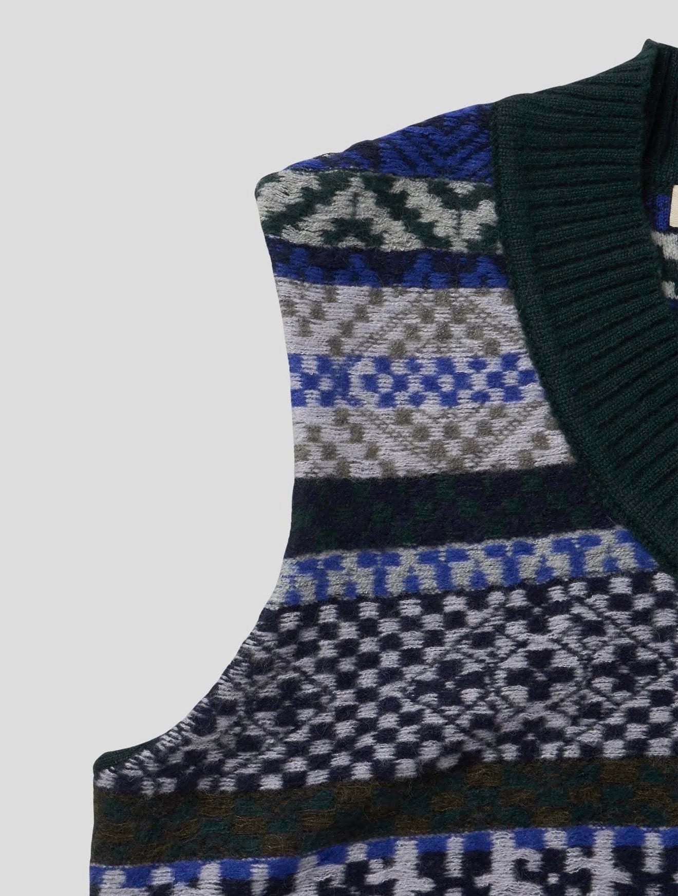 MZ917 WESTERN PATTERN WOOL VEST TOP