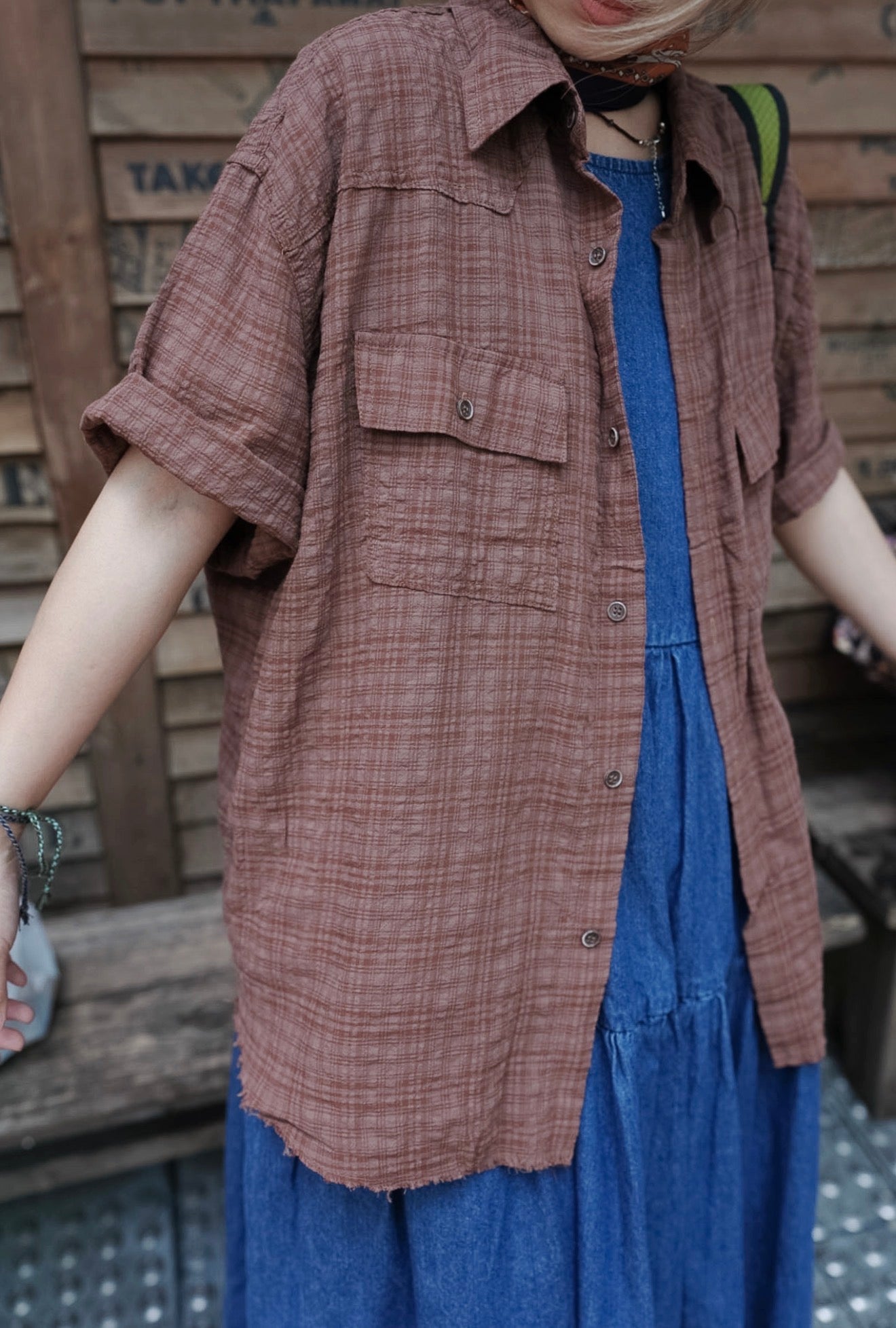 MZ991 RAYON PLAID SHIRT