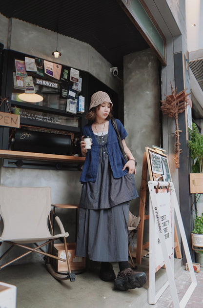 MB030 LINEN KIMONO SLEEVE BLOUSE