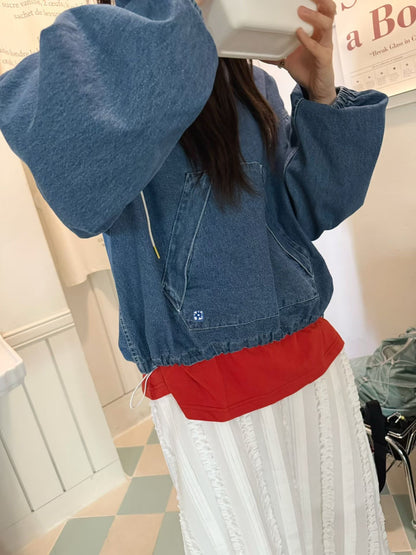 MB053 HALF-ZIP DENIM PULLOVER