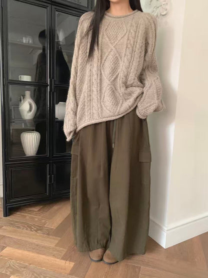 MZ915 CABLE KNIT WOOL TOP