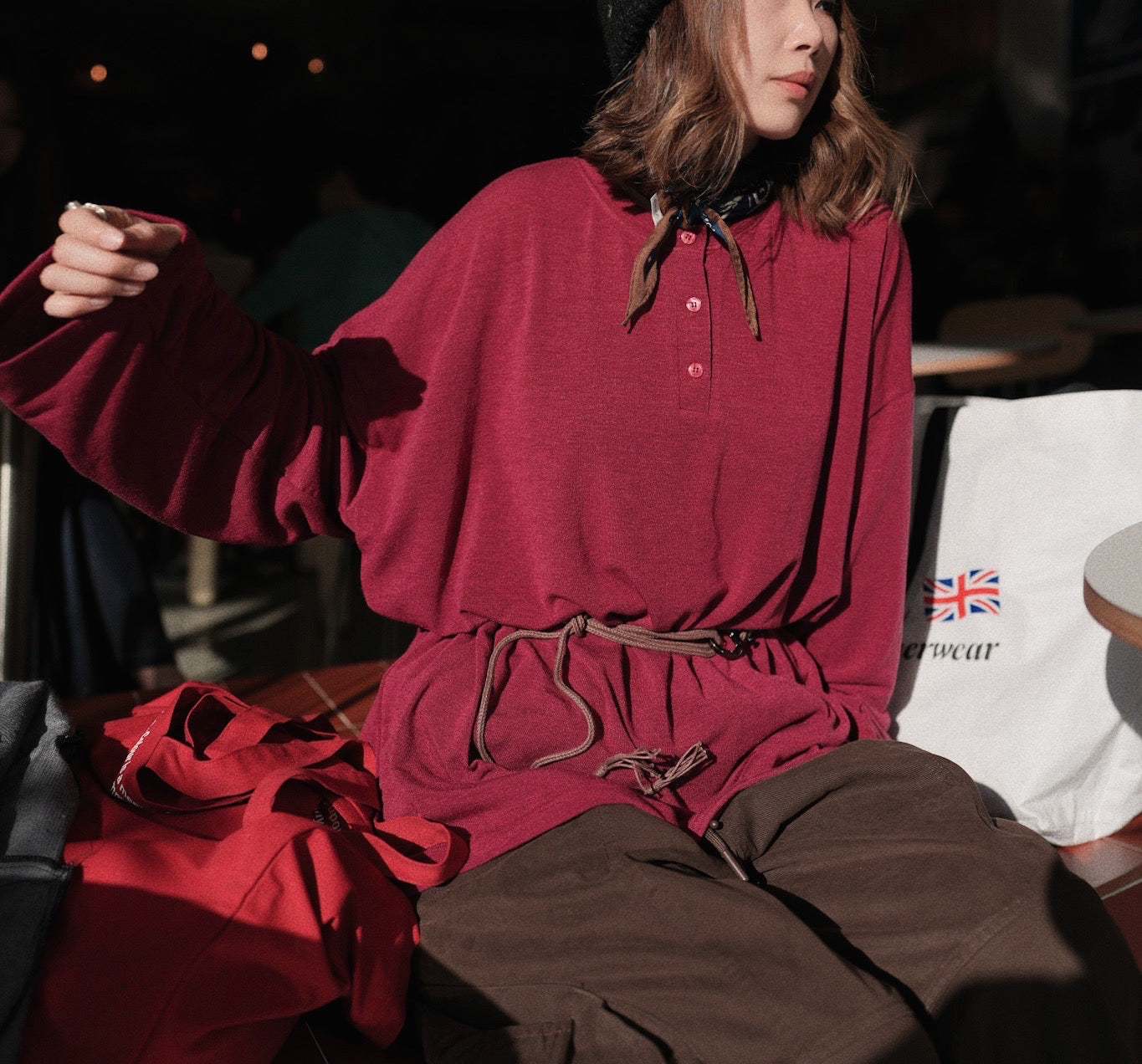 MZ908 HENLEY NECK LONG TEE 【 2件減-$20, 4件減-$50 】