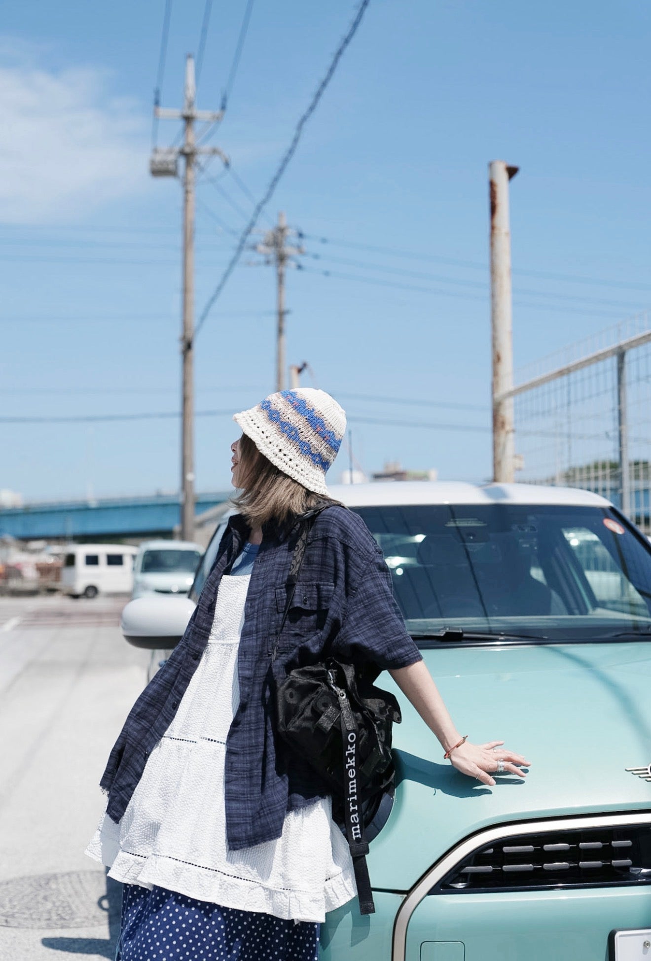 CB100 SEERSUCKER LAYER DRESS