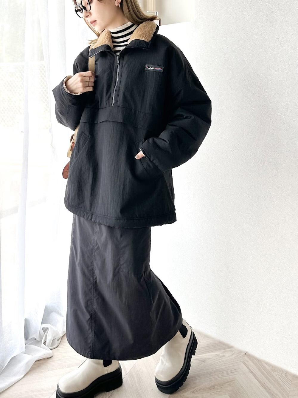 NA460 REVERSIBLE HALF ZIP BOA BLOUSON