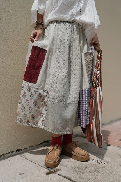 MB035 EMBROIDERED PATCHWORK SKIRT