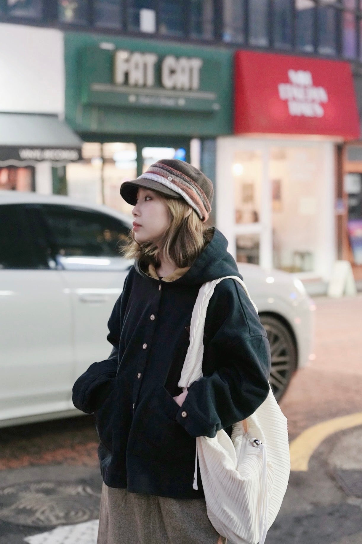 MZ938 DENIM TWILL BRUSHED HOODED COAT