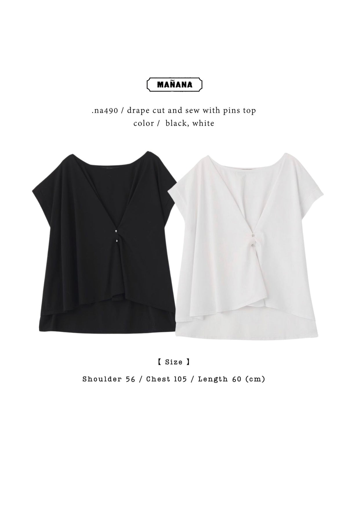 NA490 DRAPE CUT AND SEW WITH PINS TOP