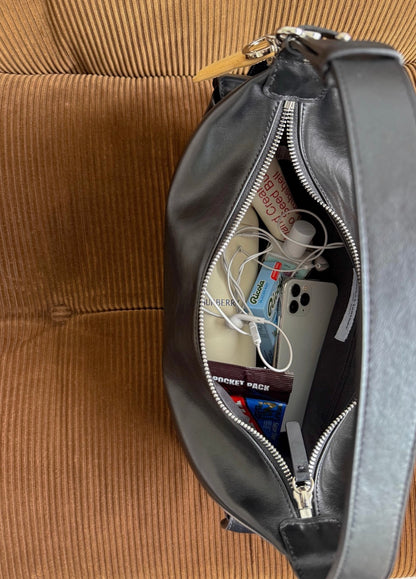 BUCKS & LEATHER HANDMADE DOUBLE POCKET HOBO BAG