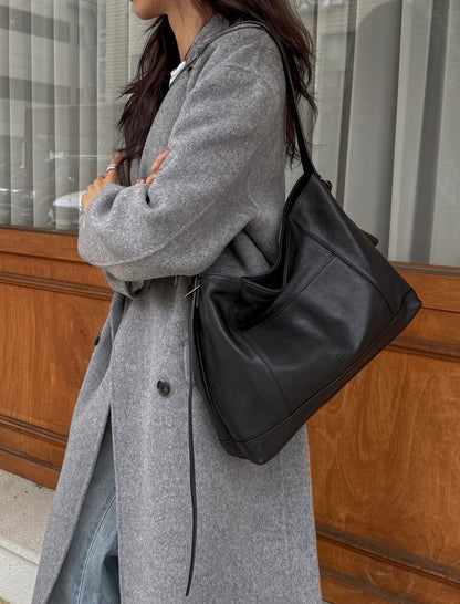 MZ847 LEATHER SQUARE TOTE BAG / 5 COLORS