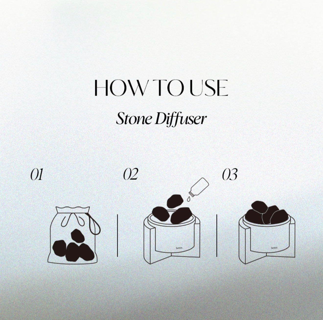 HETRAS. 高級陶瓷石擴散器套裝 PREMIUM CERAMIC STONE DIFFUSER SET 🇰🇷韓國限定品*