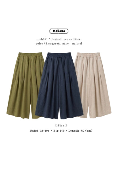 MB011 PLEATED LINEN CULOTTES