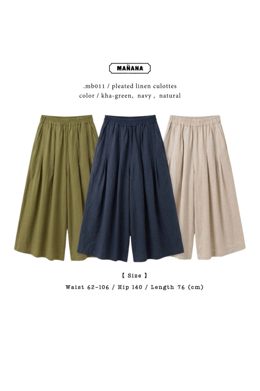 MB011 PLEATED LINEN CULOTTES