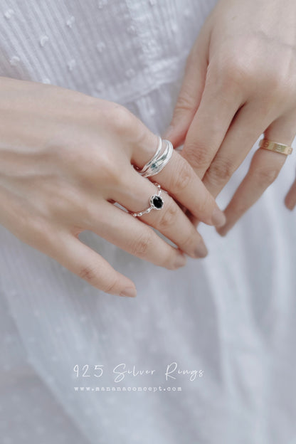 MB027 925 SILVER RING - Étreinte 〔 L'Heure Bleue 〕