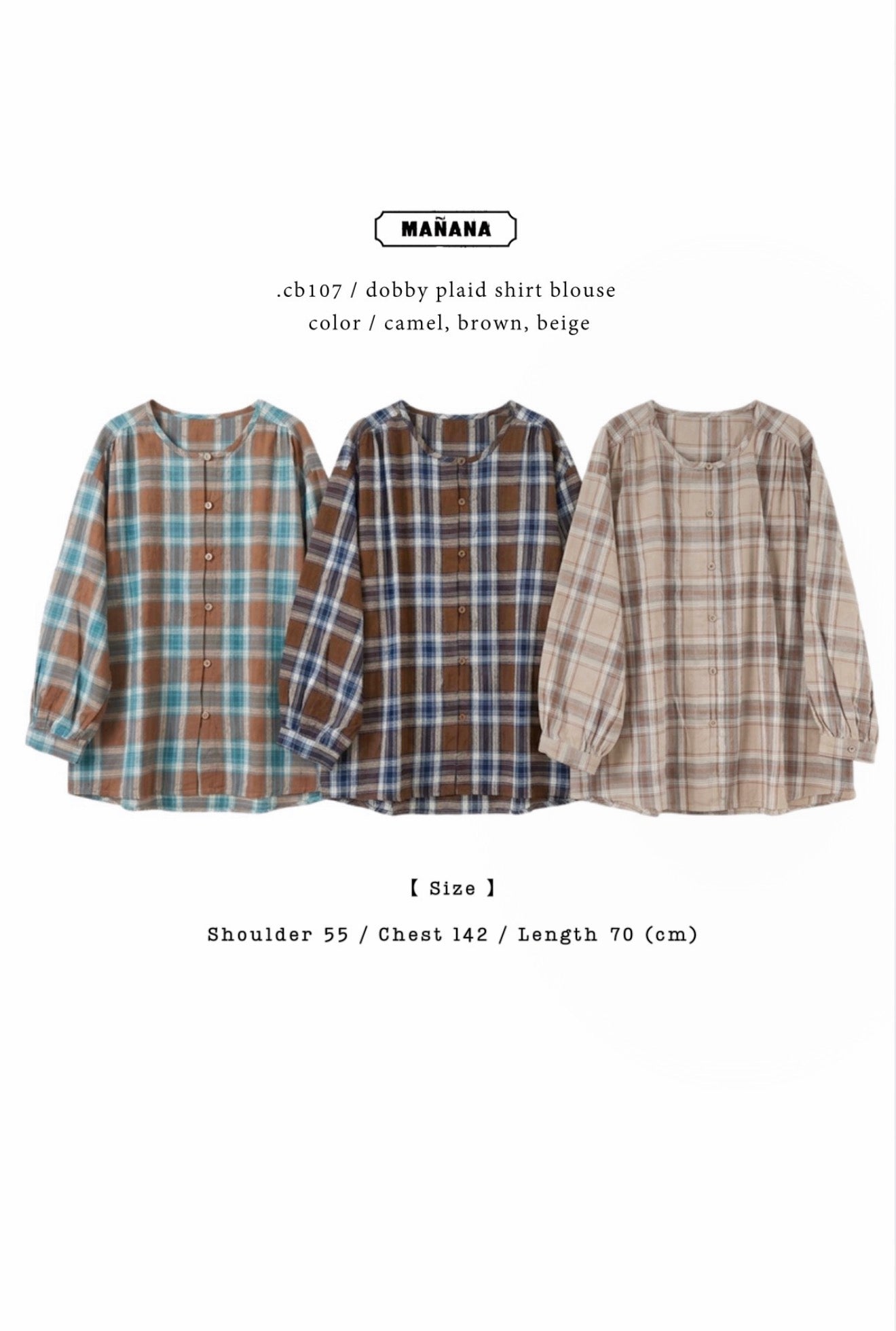 CB107 DOBBY PLAID SHIRT BLOUSE