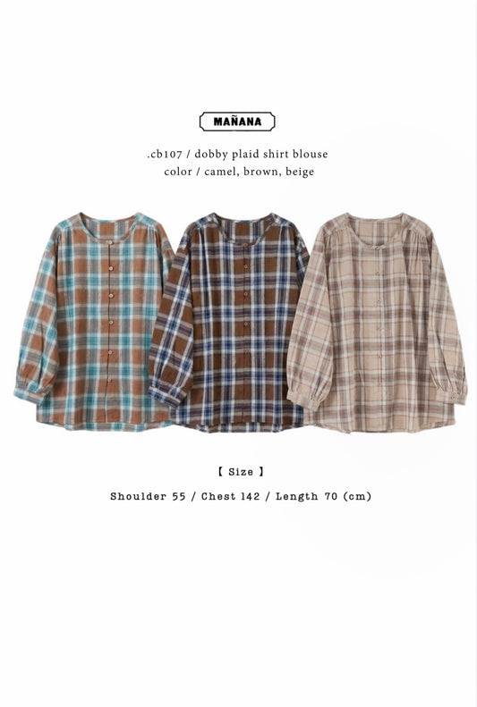 CB107 DOBBY PLAID SHIRT BLOUSE