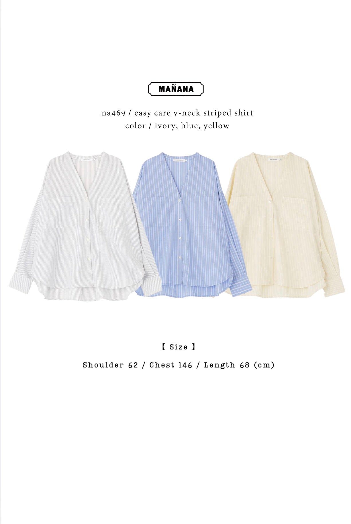 NA469 EASY CARE V NECK STRIPED SHIRT