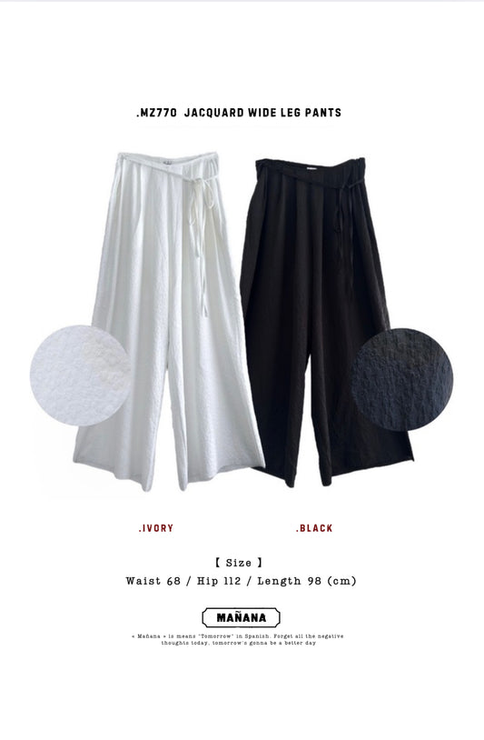 MZ770 JACQUARD WIDE LEG PANTS