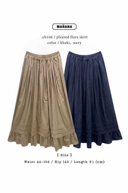 CB106 PLEATED FLARE SKIRT