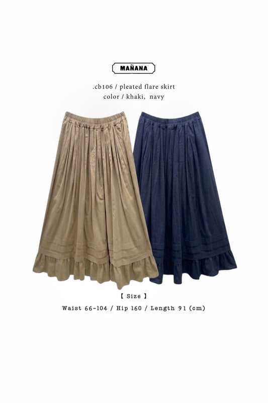 CB106 PLEATED FLARE SKIRT