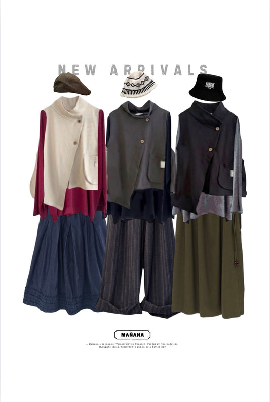 MZ955 BOTTLE NECK ASYMMETRIC VEST