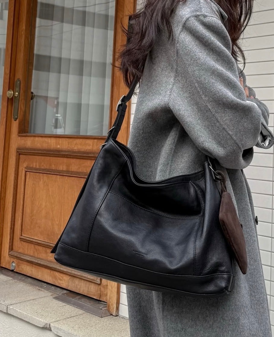 MZ847 LEATHER SQUARE TOTE BAG / 5 COLORS