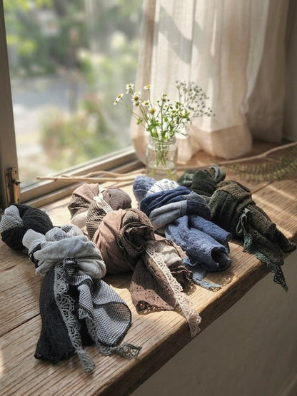 MZ959 PATCHWORK KNIT SCARF