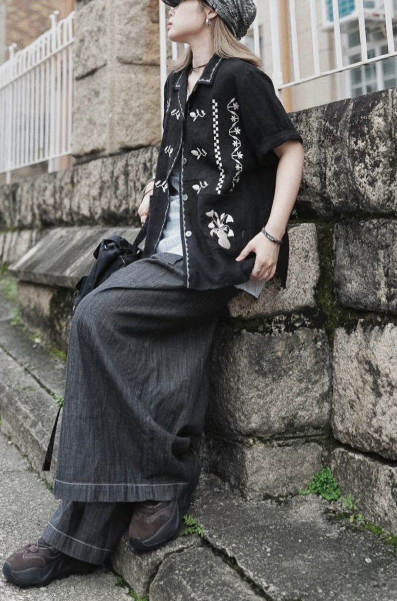 MZ992 EMBROIDERED LINEN SHIRT