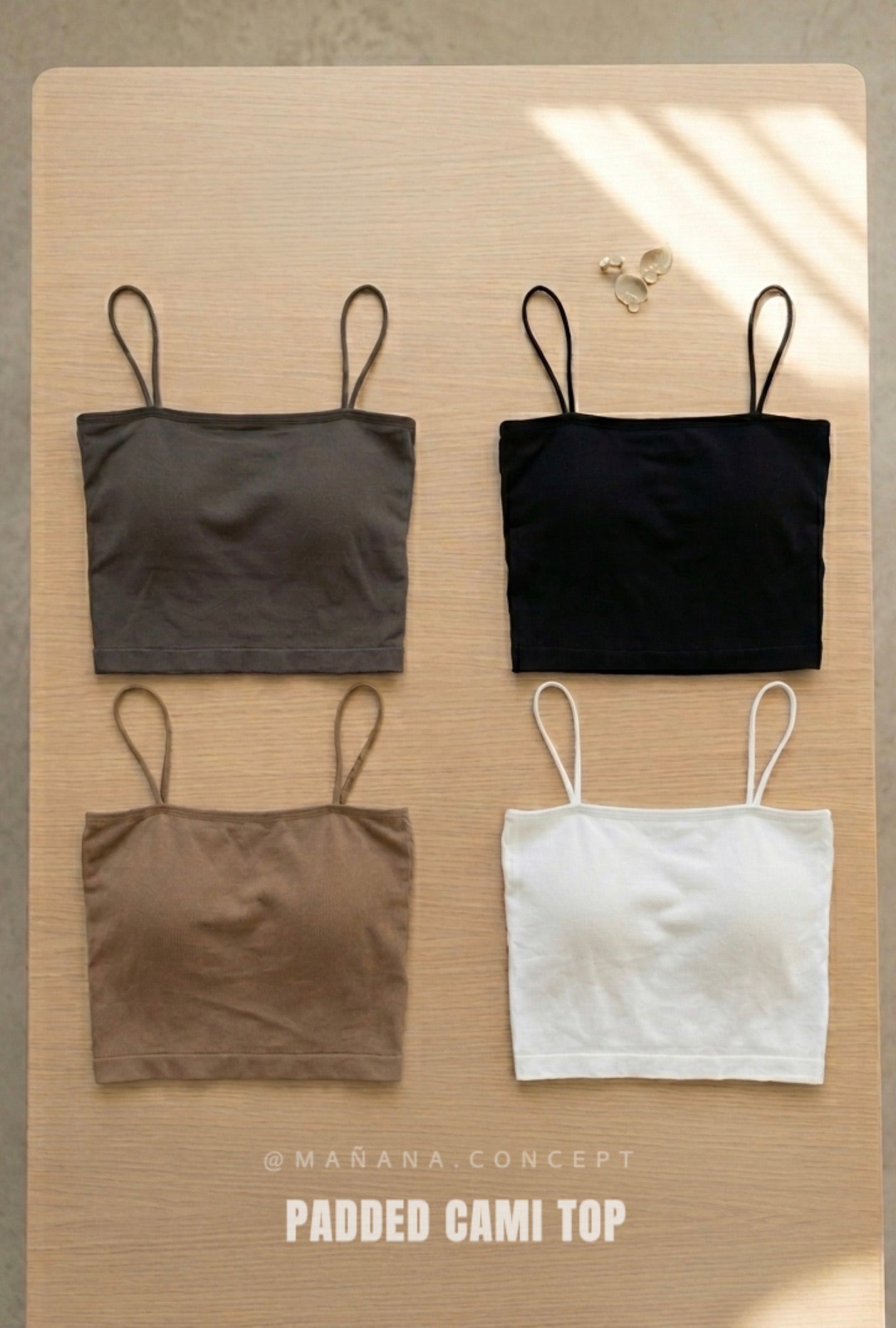 MZ972 PADDED CAMI TOP 【Buy 2pcs -$20】