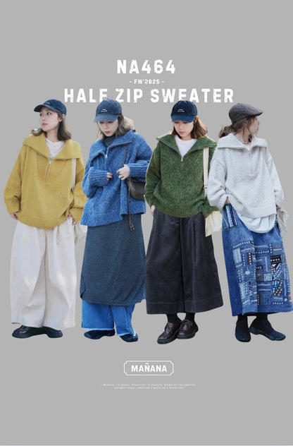NA464 HALF ZIP KNIT SWEATER