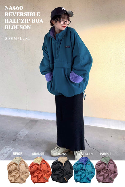 NA460 REVERSIBLE HALF ZIP BOA BLOUSON
