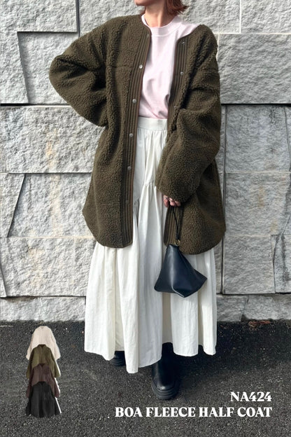 NA424 BOA FLEECE HALF COAT